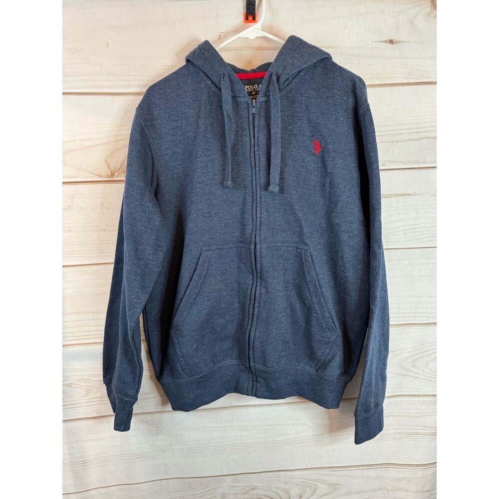 U.S. Polo ASSN Blue Full Zip Hooded Jacket Size Medium